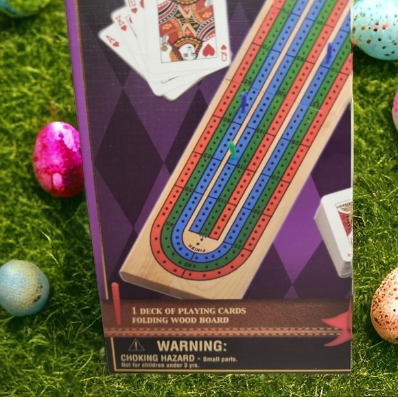 NIB Cribbage Ambassador Classic Games Playing Cards Folding Wood Board - Picture 2 of 6